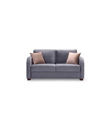 Canapea extensibila cu 2 locuri, tapitata cu catifea, 135 cm, Marvin, gri