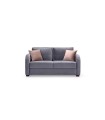 Canapea extensibila cu 2 locuri, tapitata cu catifea, 135 cm, Marvin, gri
