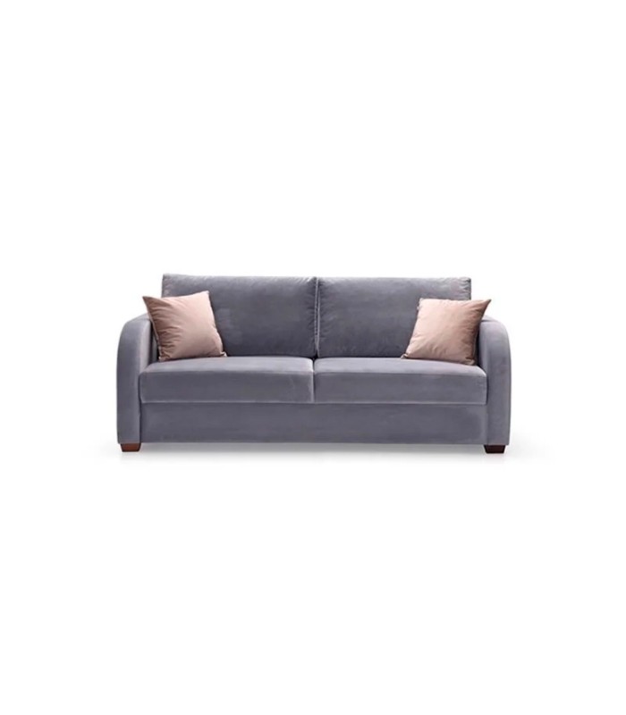 Canapea extensibila cu 2 locuri, tapitata cu catifea, 165 cm, Marvin, gri