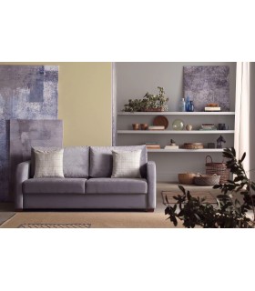 Canapea extensibila cu 2 locuri, tapitata cu catifea, 165 cm, Marvin, gri