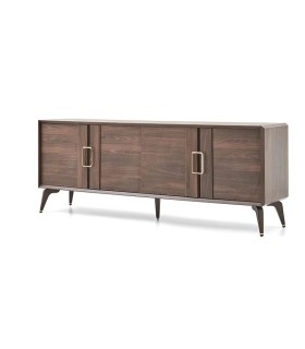 Bufet din pal cu 4 usi, Venera, 214x49x82 cm, nuc
