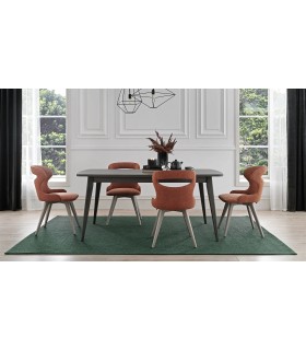 Masa dining extensibila, din pal, Hector, 180x90x78 cm, stejar gri