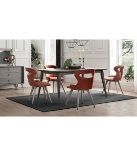Masa dining extensibila, din pal, Hector, 180x90x78 cm, stejar gri
