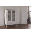 Vitrina cu usi din sticla, Riena, 104x53x152.4 cm, alb mat, stejar